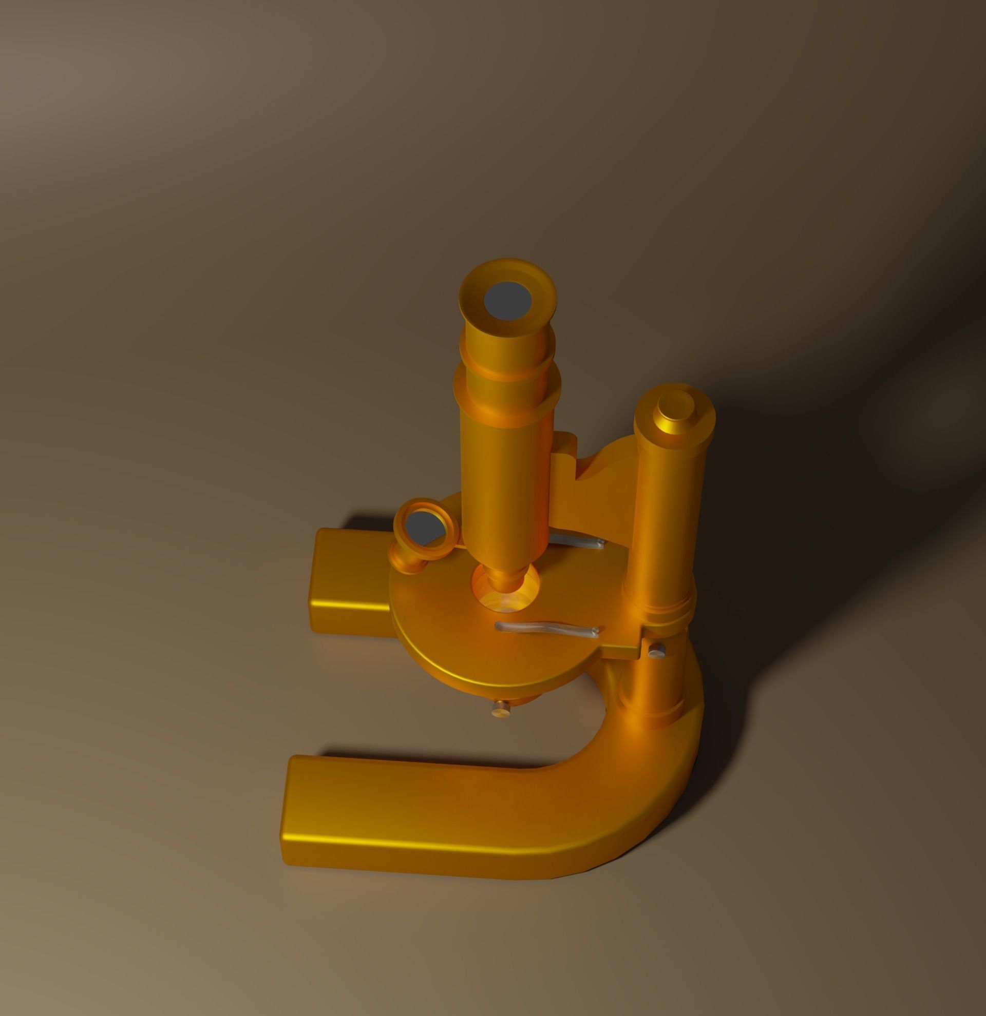 Antique Microscope Low-poly 3D model_8