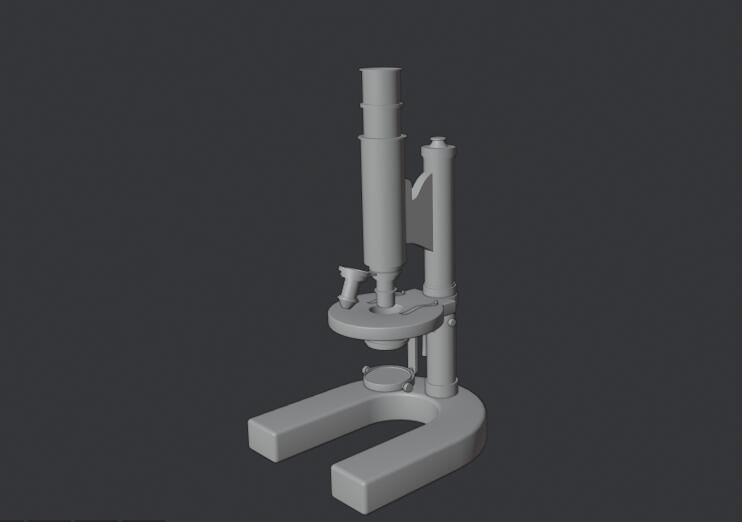 Antique Microscope Low-poly 3D model_15