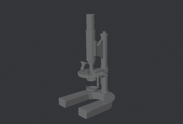 Antique Microscope Low-poly 3D model_16