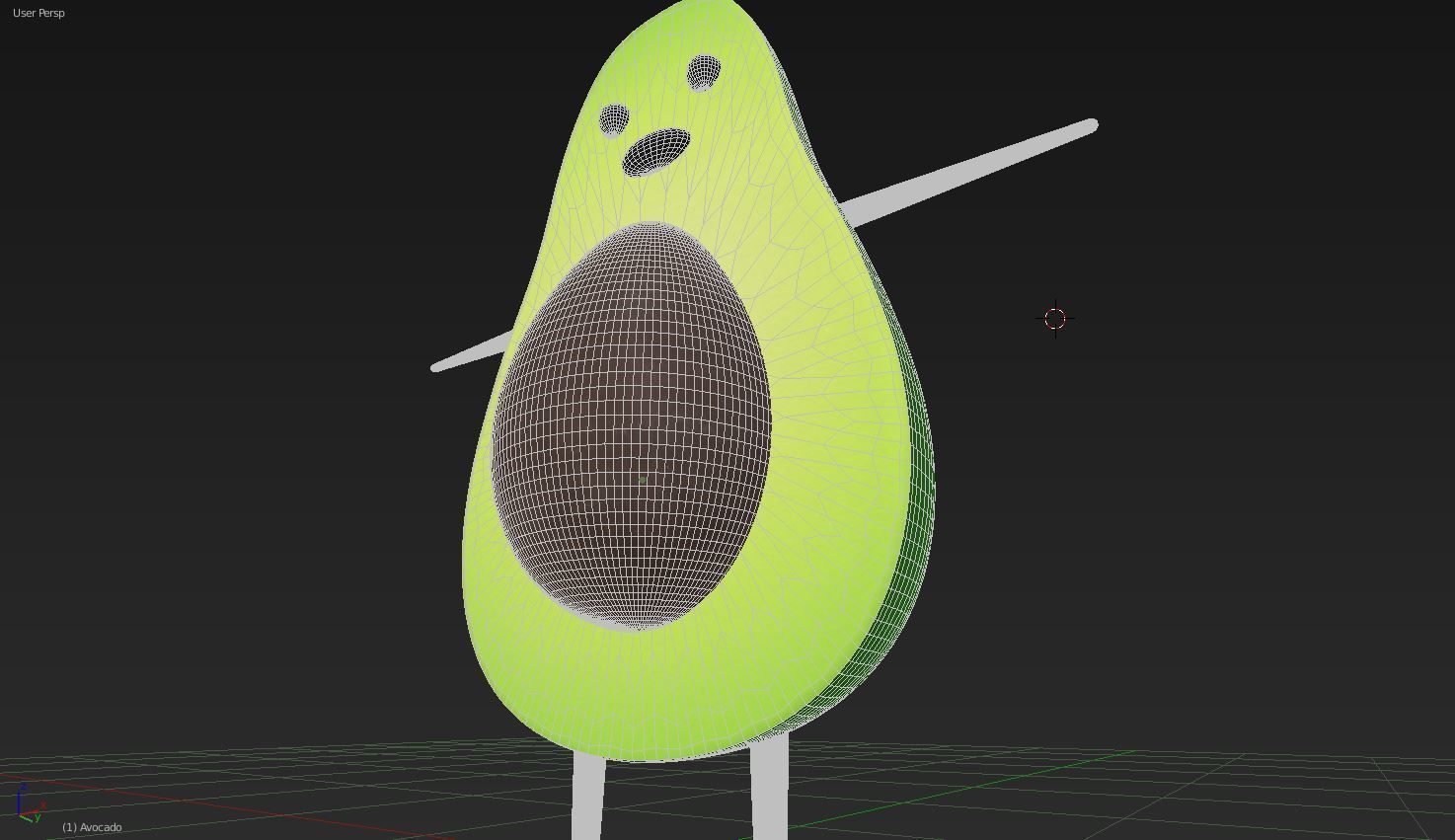 Avocado Low-poly 3D model_3