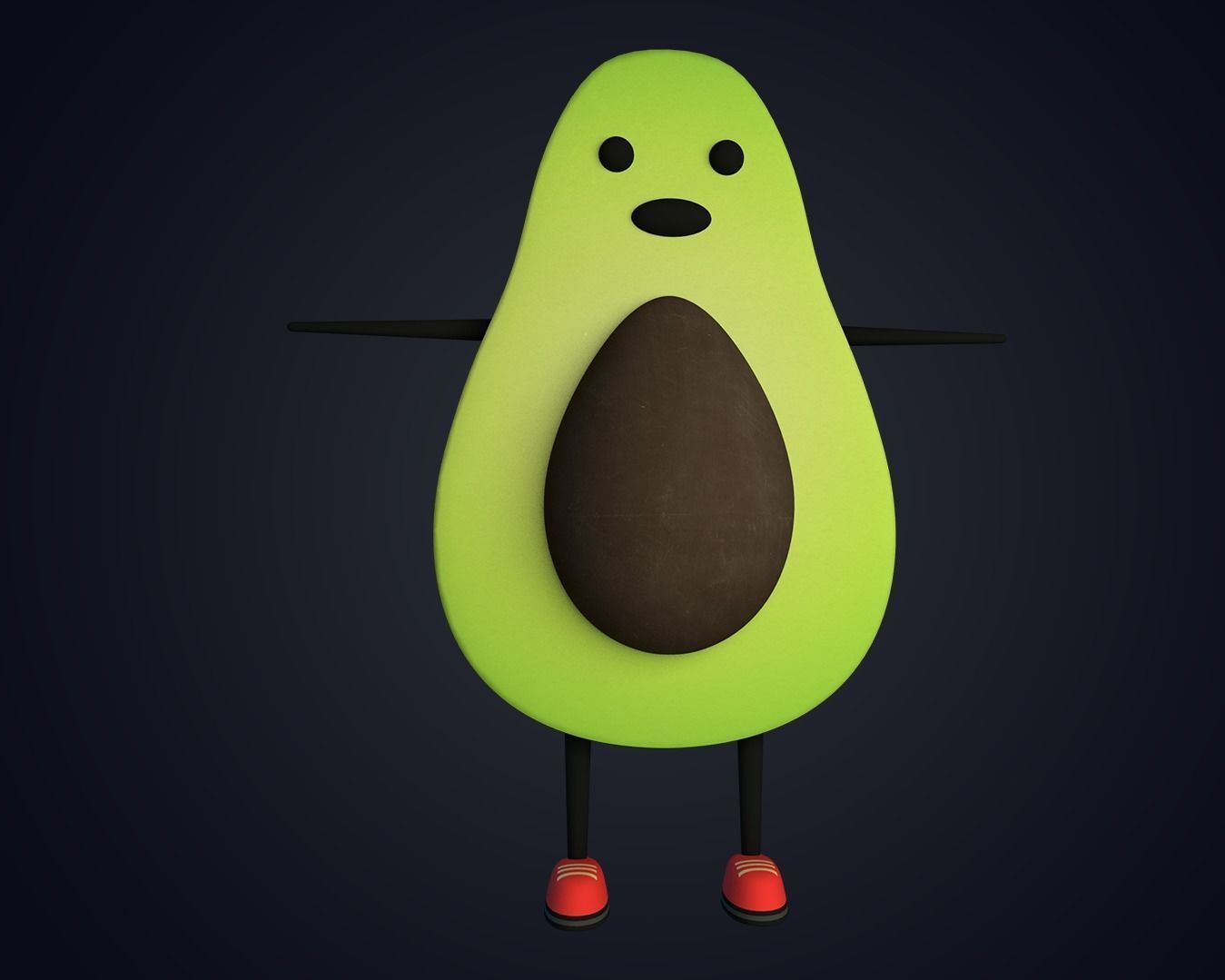 Avocado Low-poly 3D model_1