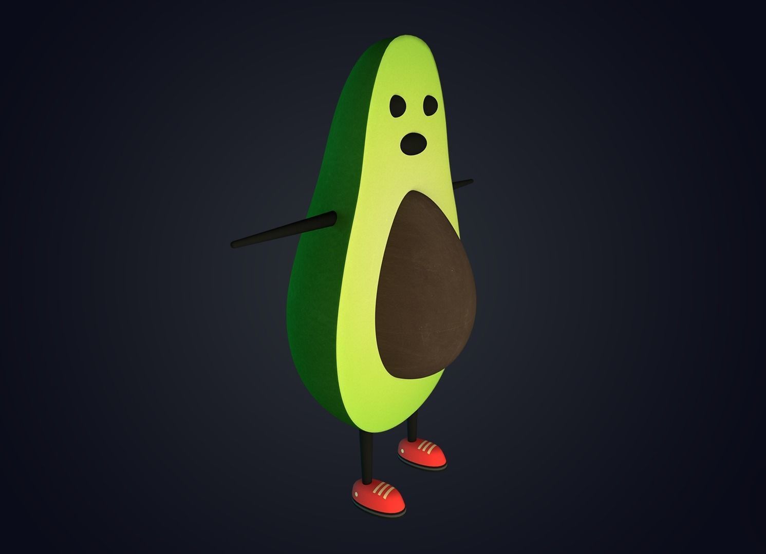 Avocado Low-poly 3D model_2