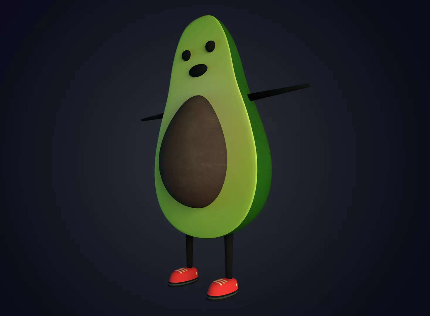 Avocado Low-poly 3D model_0
