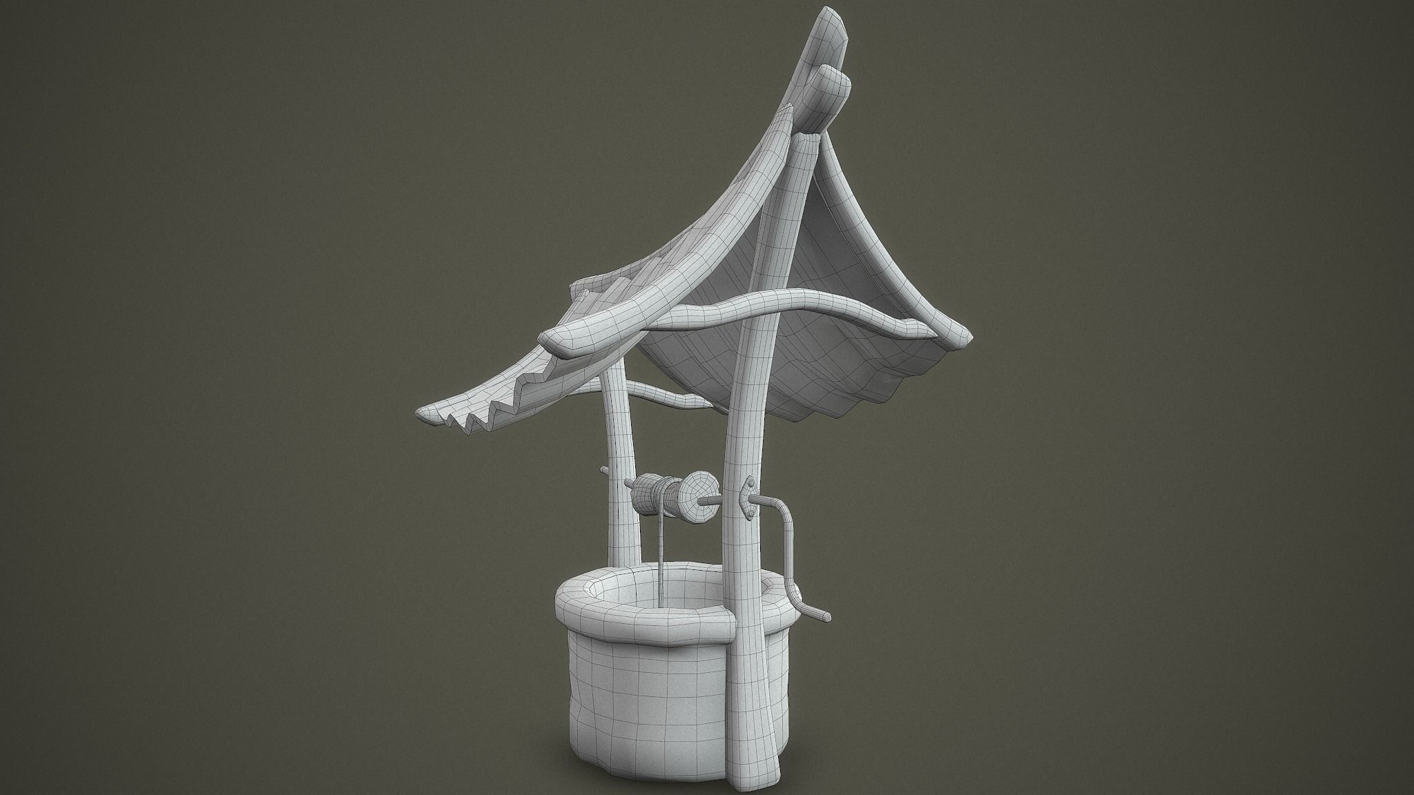 Stylized Well PBR Low-poly 3D model Low-poly 3D model_10