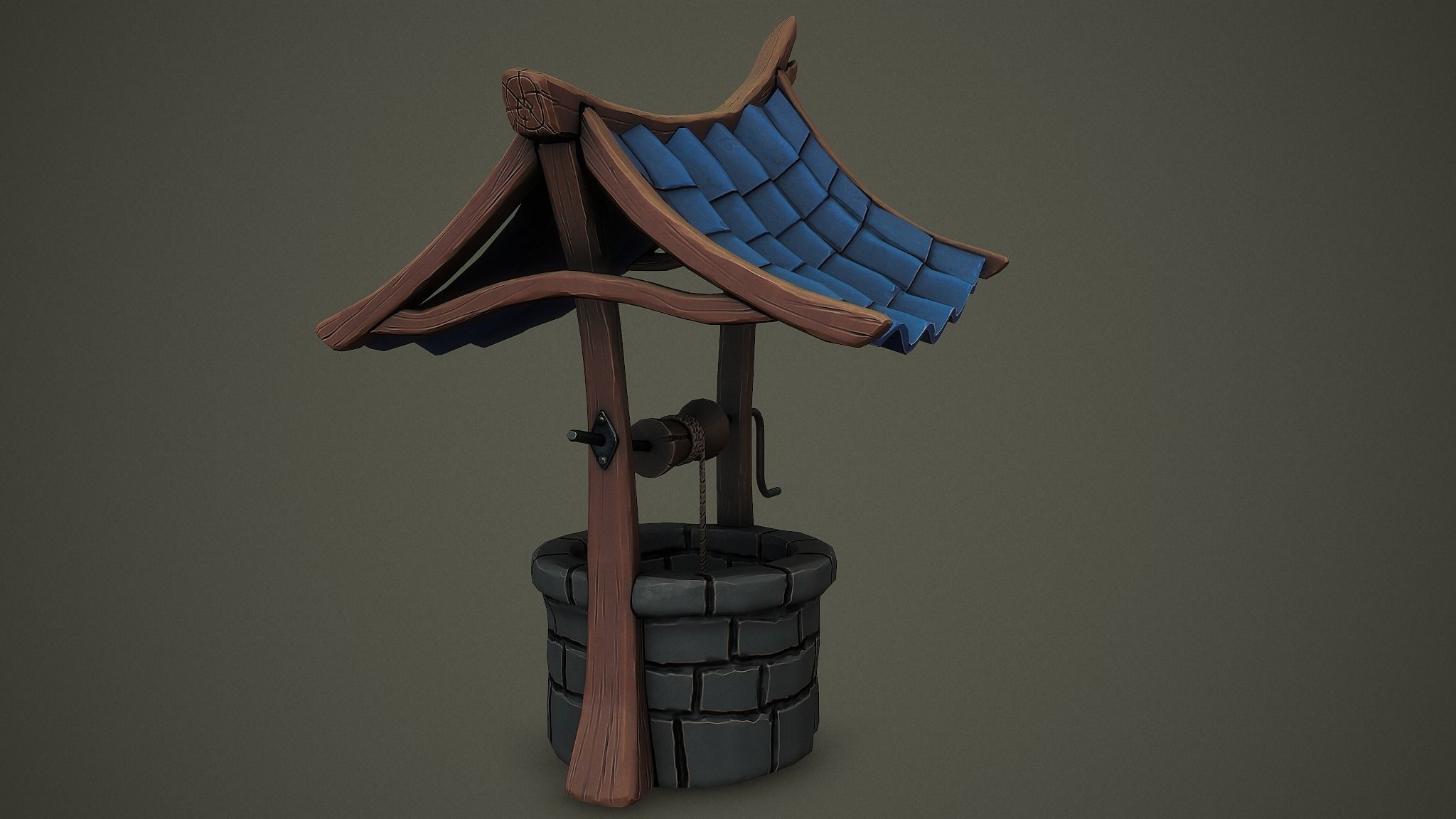 Stylized Well PBR Low-poly 3D model Low-poly 3D model_5