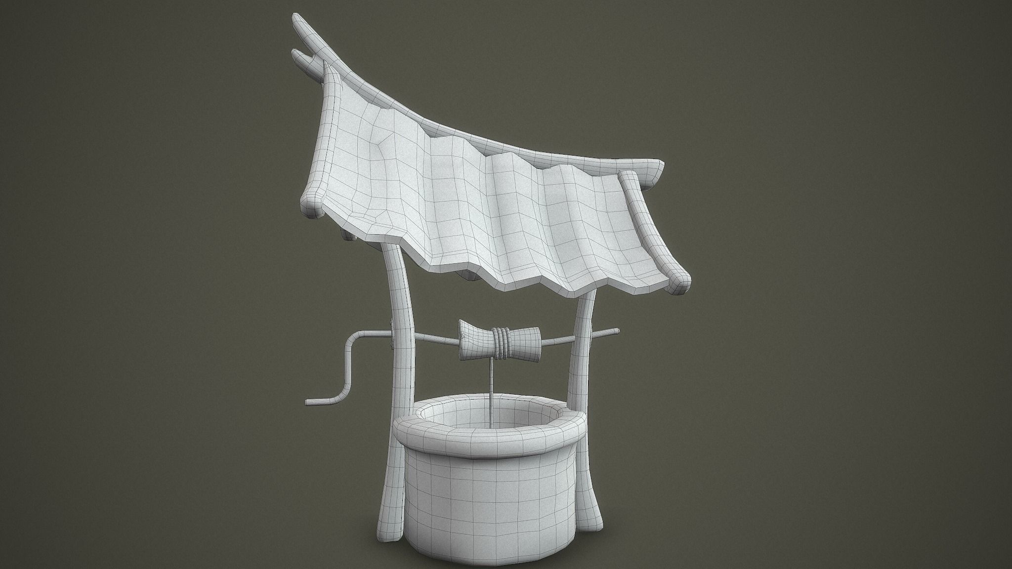 Stylized Well PBR Low-poly 3D model Low-poly 3D model_9