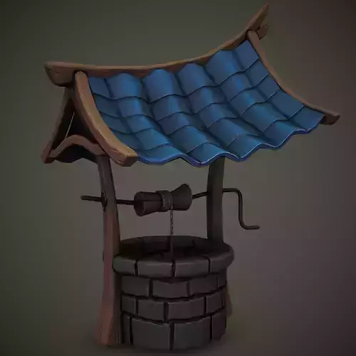 Stylized Well PBR Low-poly 3D model