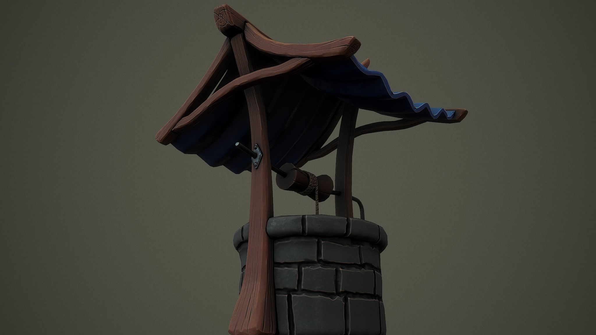 Stylized Well PBR Low-poly 3D model Low-poly 3D model_7