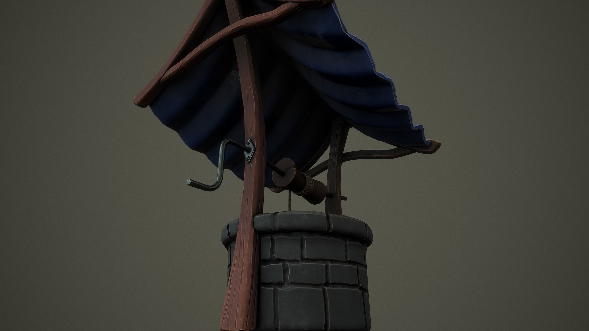 Stylized Well PBR Low-poly 3D model Low-poly 3D model_8