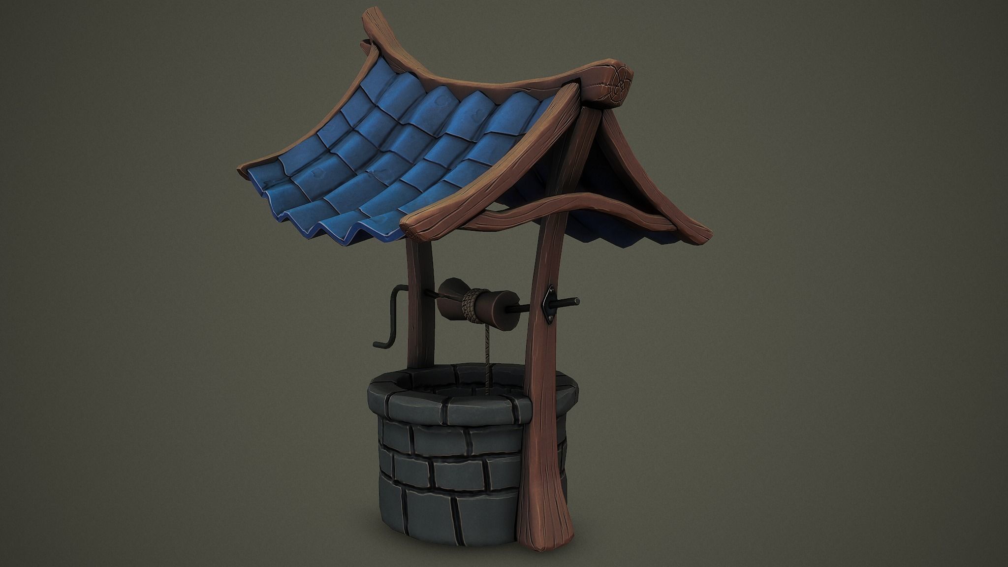 Stylized Well PBR Low-poly 3D model Low-poly 3D model_4