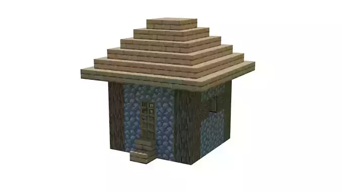 Small Minecraft house  Low-poly 3D model