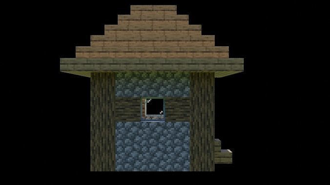Small Minecraft house  Low-poly 3D model 7