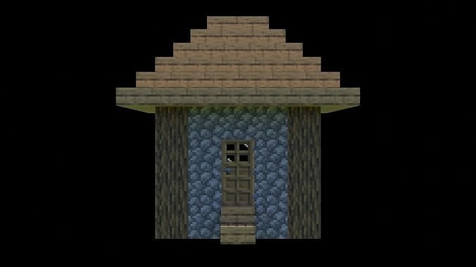 Small Minecraft house  Low-poly 3D model 6