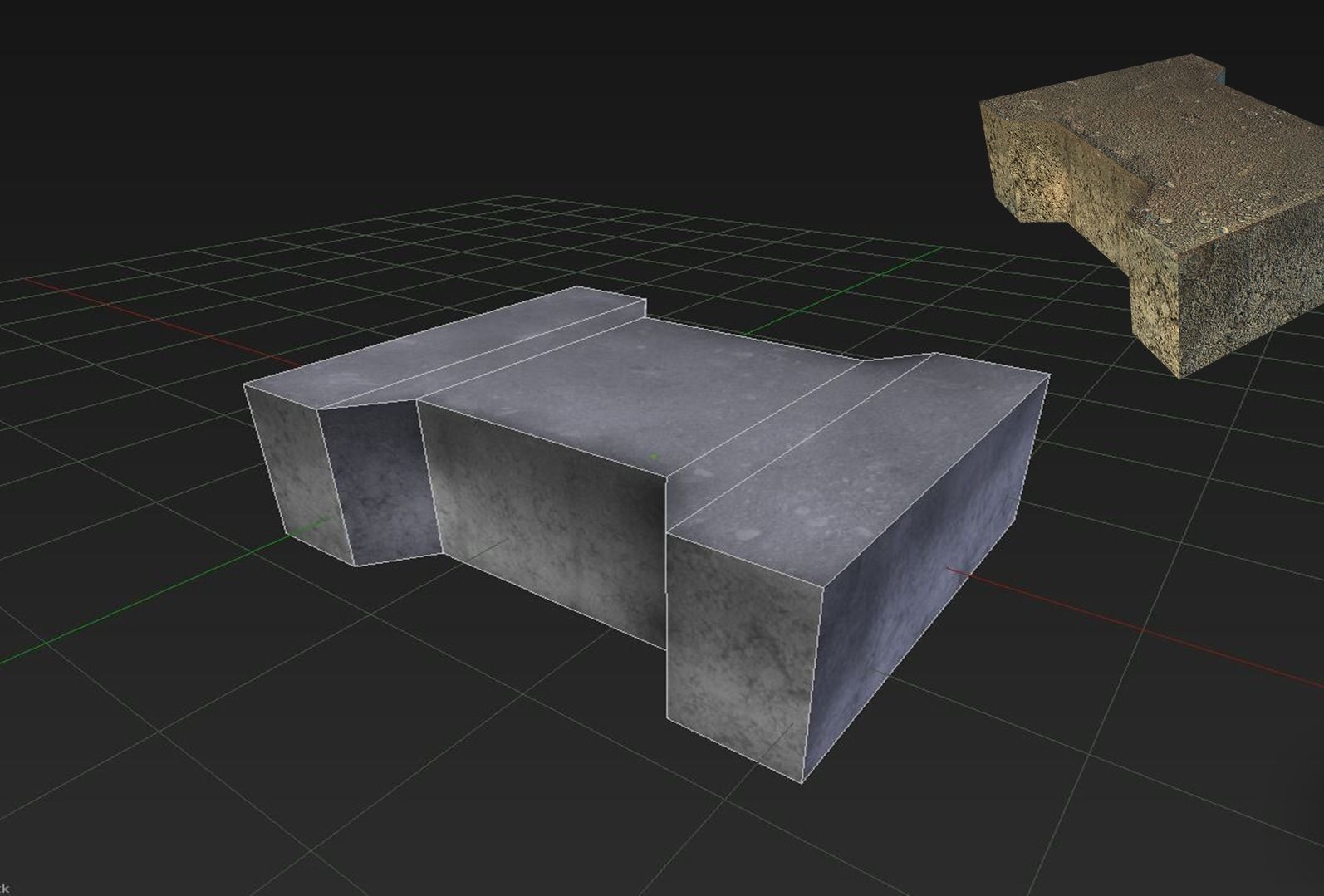 Brick stone block Low-poly 3D model_4