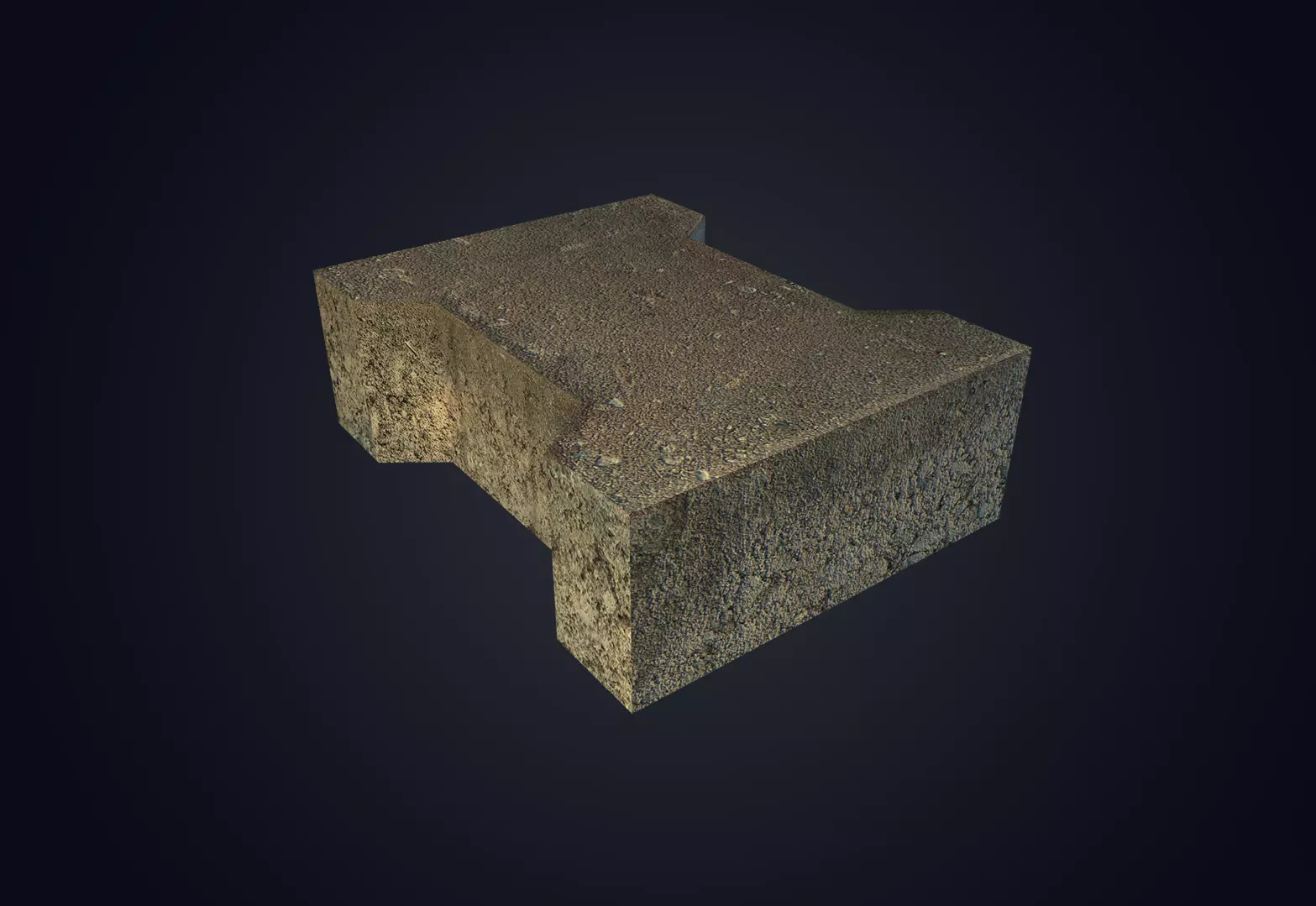 Brick stone block Low-poly 3D model_0