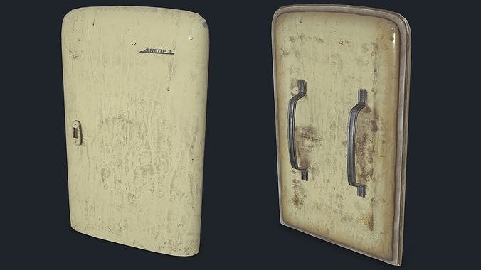 Post-Apocalypse Shield Fridge-Dnipro Low-poly 3D model