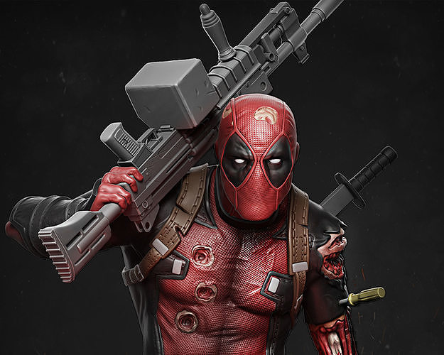 Deadpool statue 3D print model