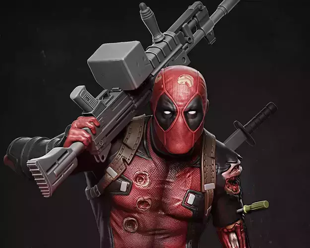 Deadpool statue 3D print model