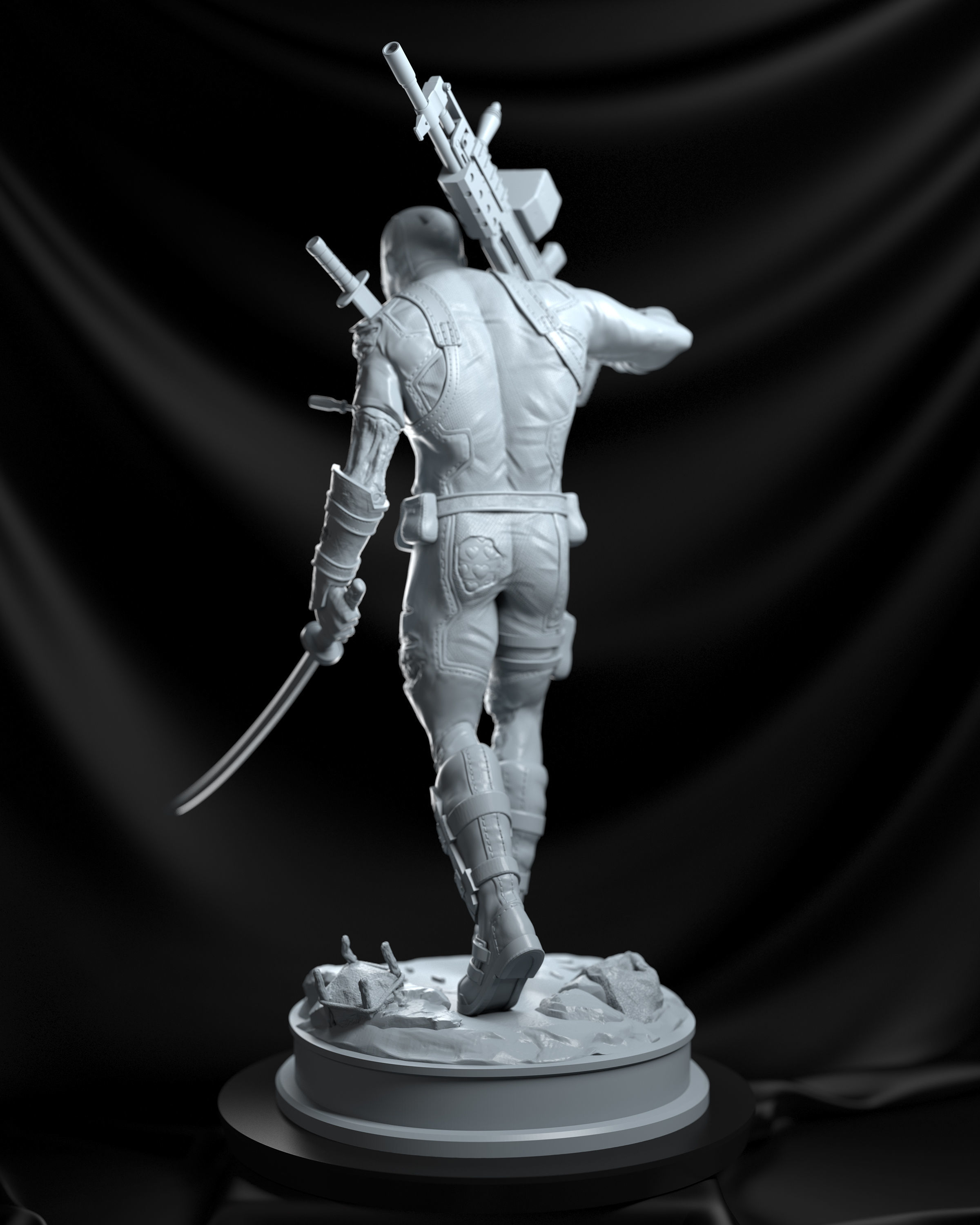 Deadpool statue 3D print model_3