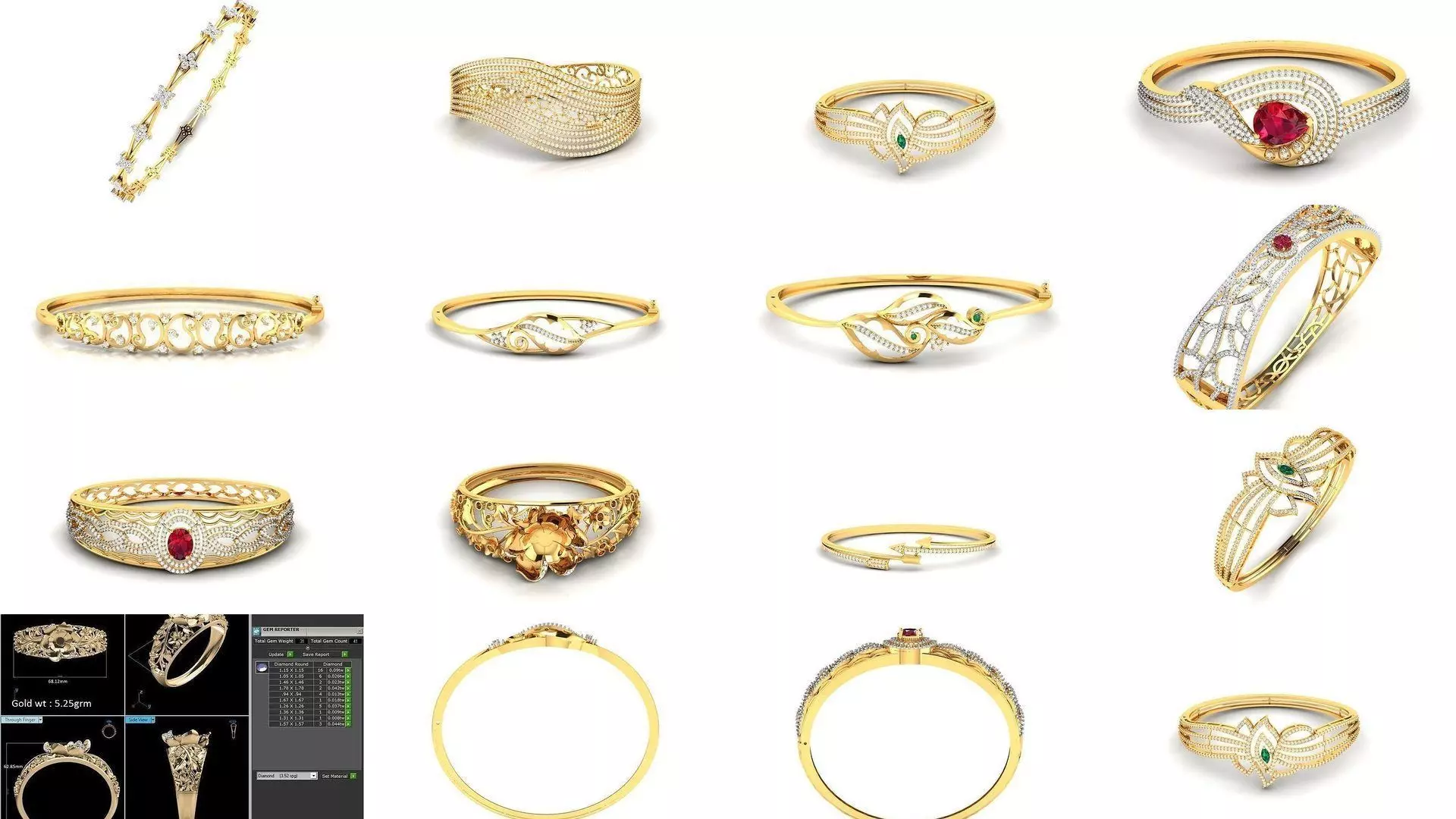 27 Bracelets 3dm stl renders details bulk collection  _0