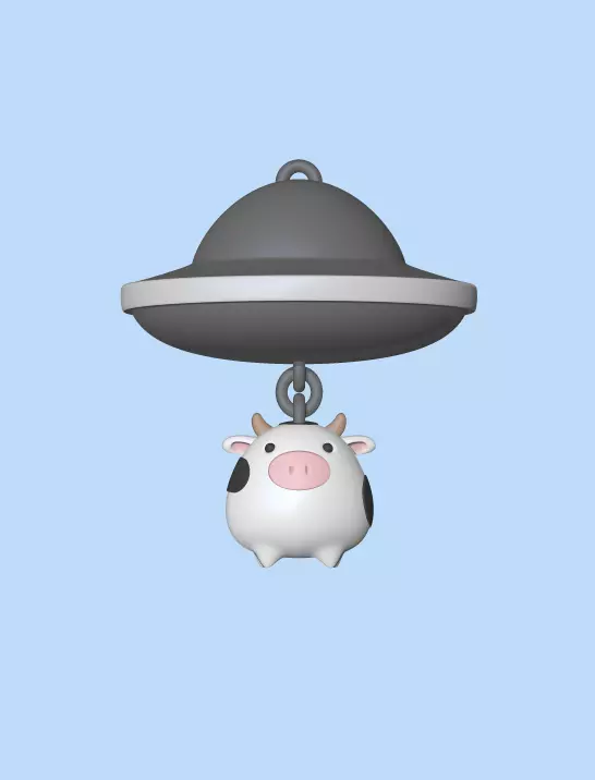UFO keychain 3D print model