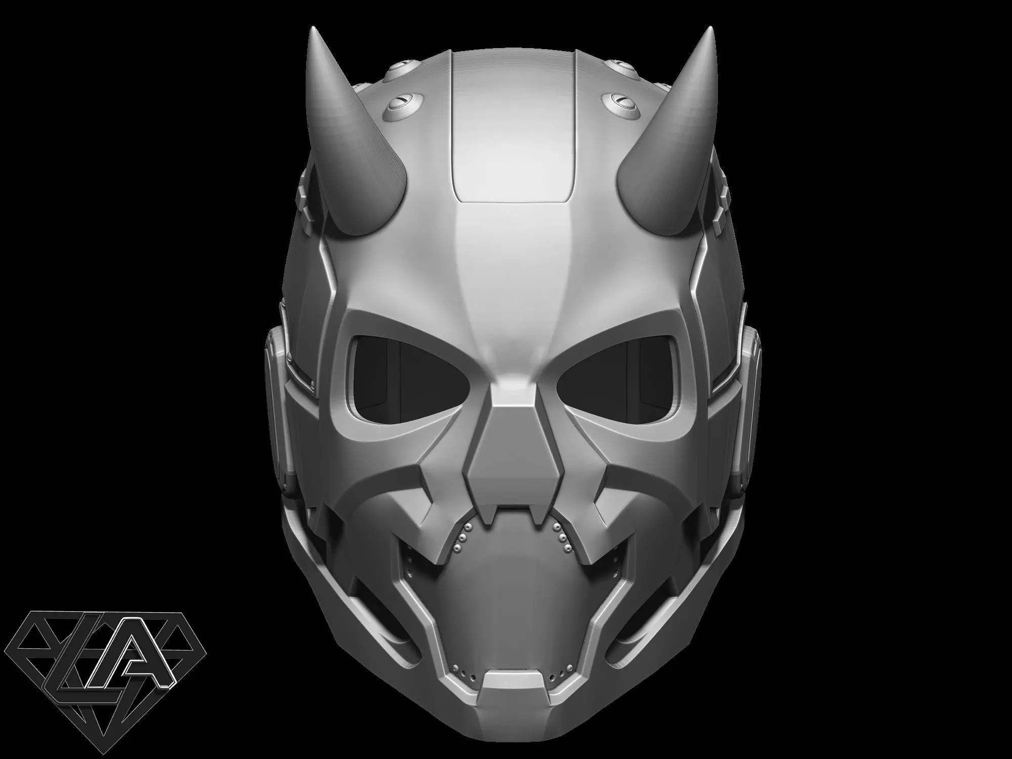 Sci-fi cyberdemon helmet V1 3D print model_0