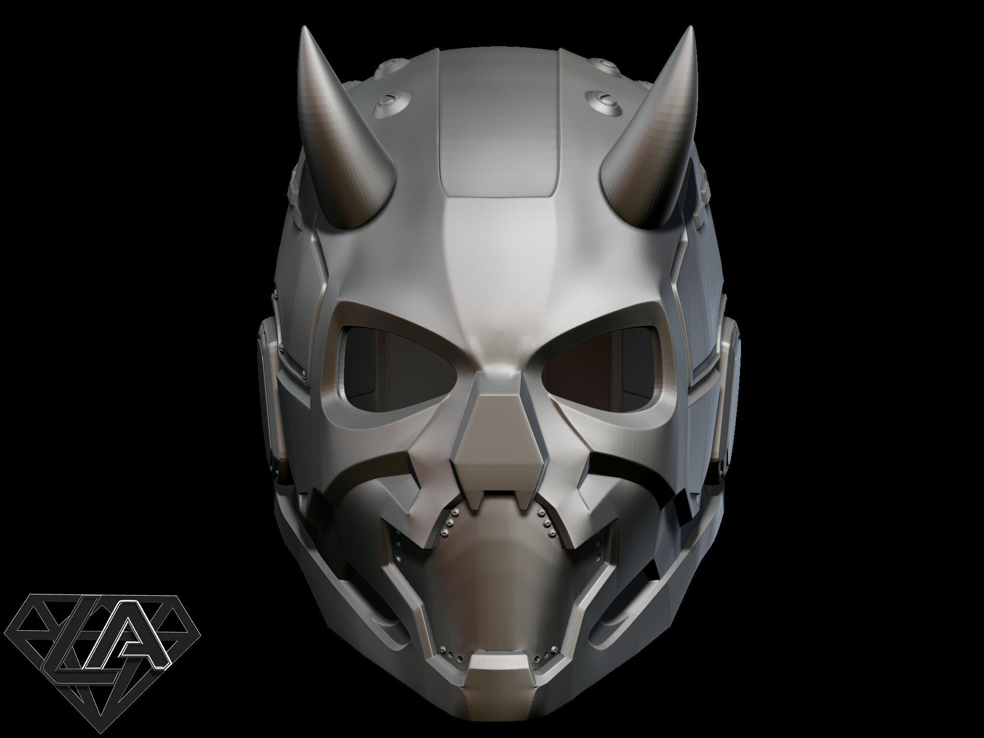 Sci-fi cyberdemon helmet V1 3D print model_3
