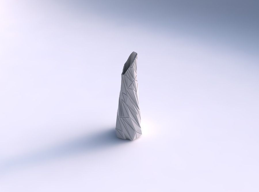 Vase twisted top bent hexagon with random triangle plates 2 3D print model