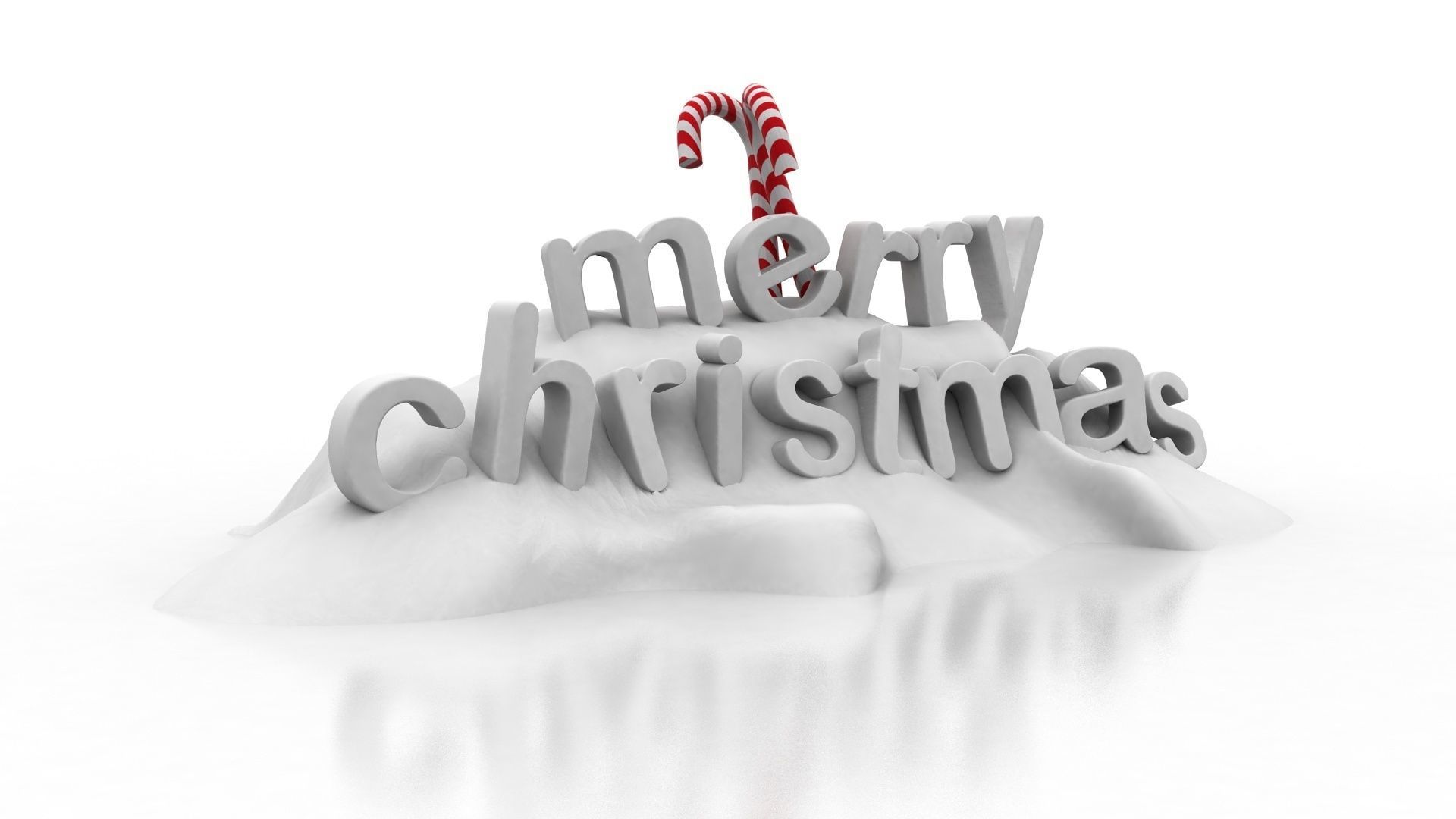 Christmas Snow Decoration 3D model_2