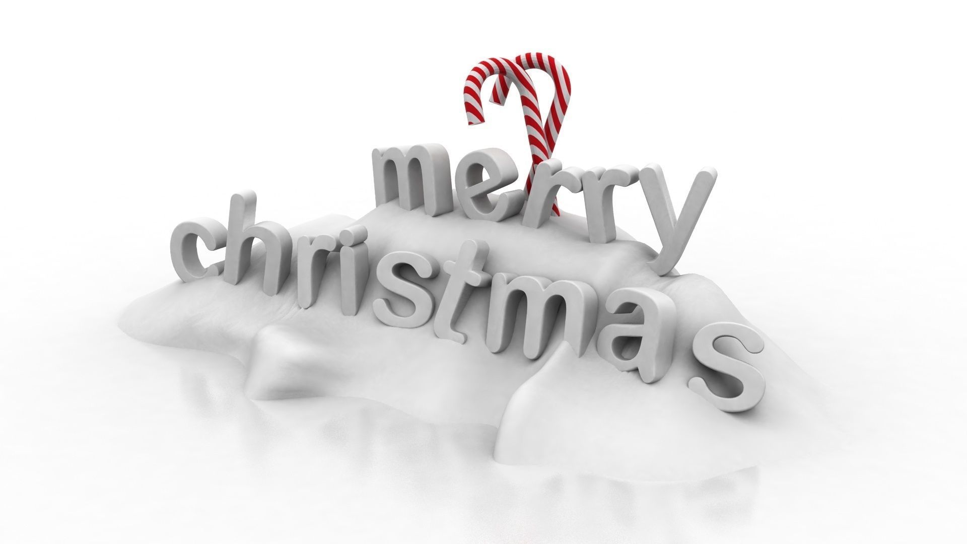 Christmas Snow Decoration 3D model_1