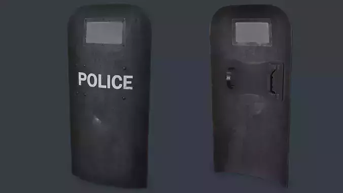 Post-Apocalypse Police Shield Low-poly 3D model Low-poly 3D model