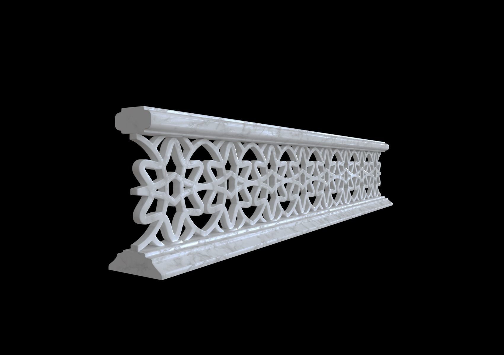 Decorative railing 3D model_2