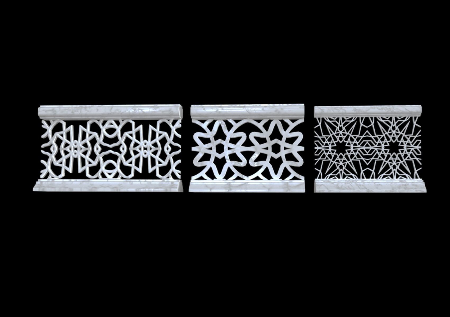 Decorative railing 3D model_4