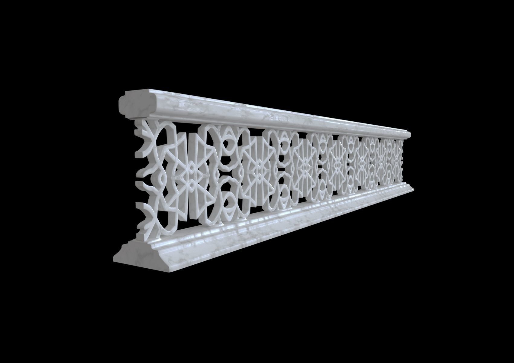 Decorative railing 3D model_1