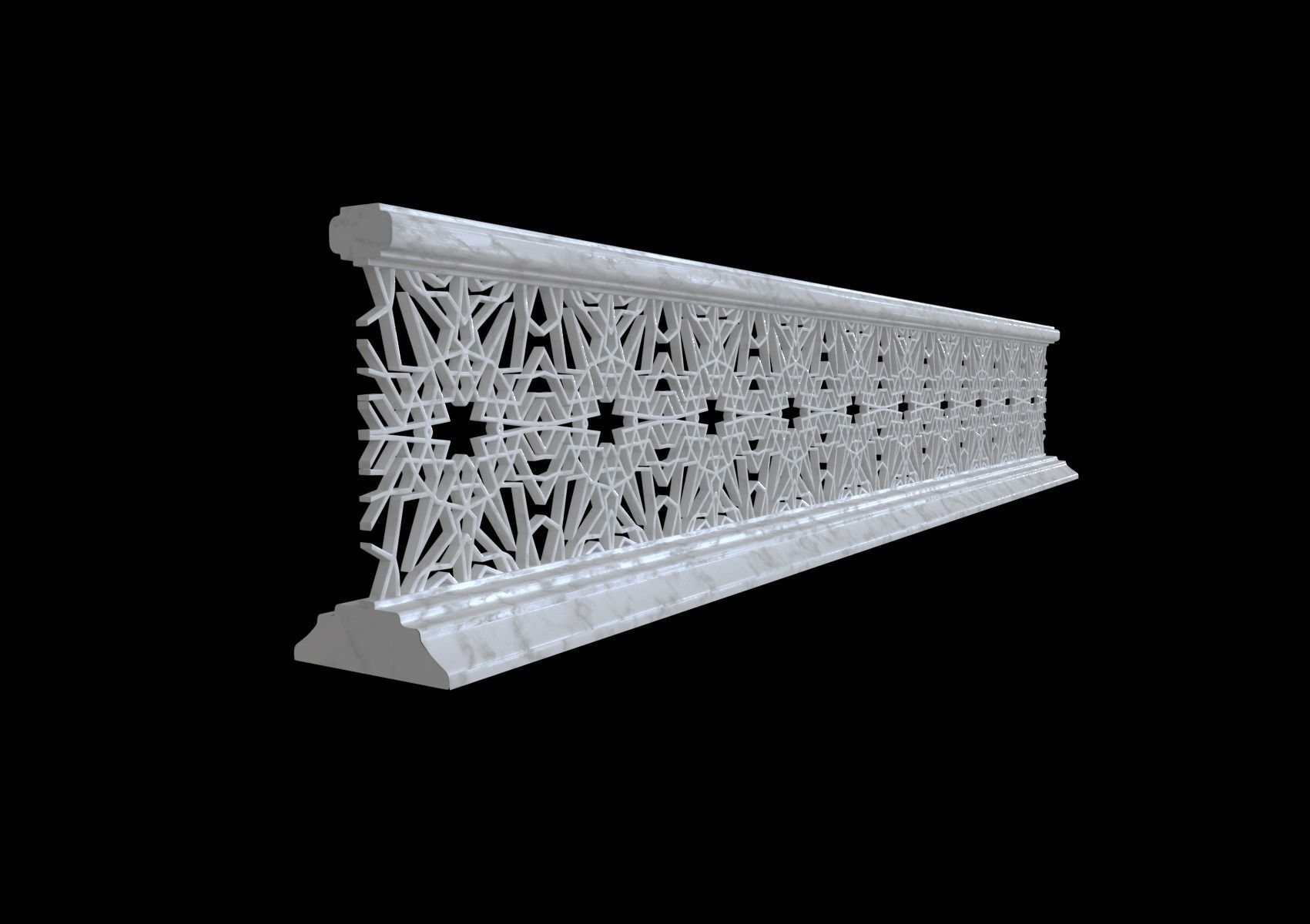 Decorative railing 3D model_3