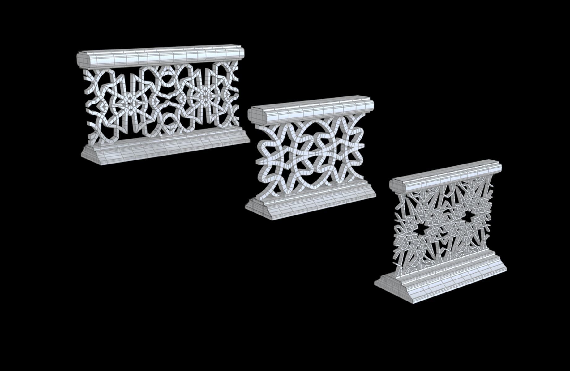 Decorative railing 3D model_5