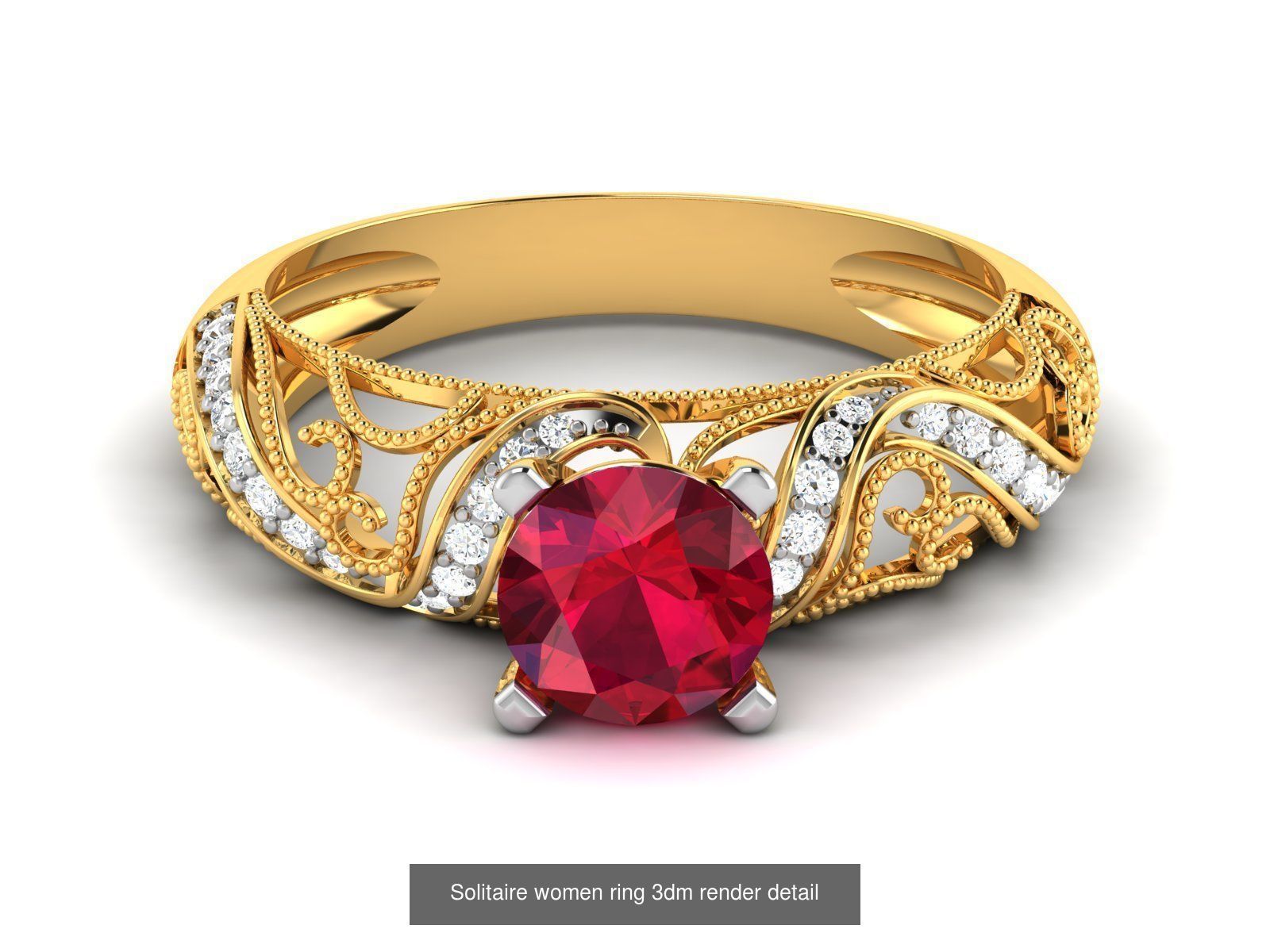 Gemstone Rings 3dm render details bulk collection  _14