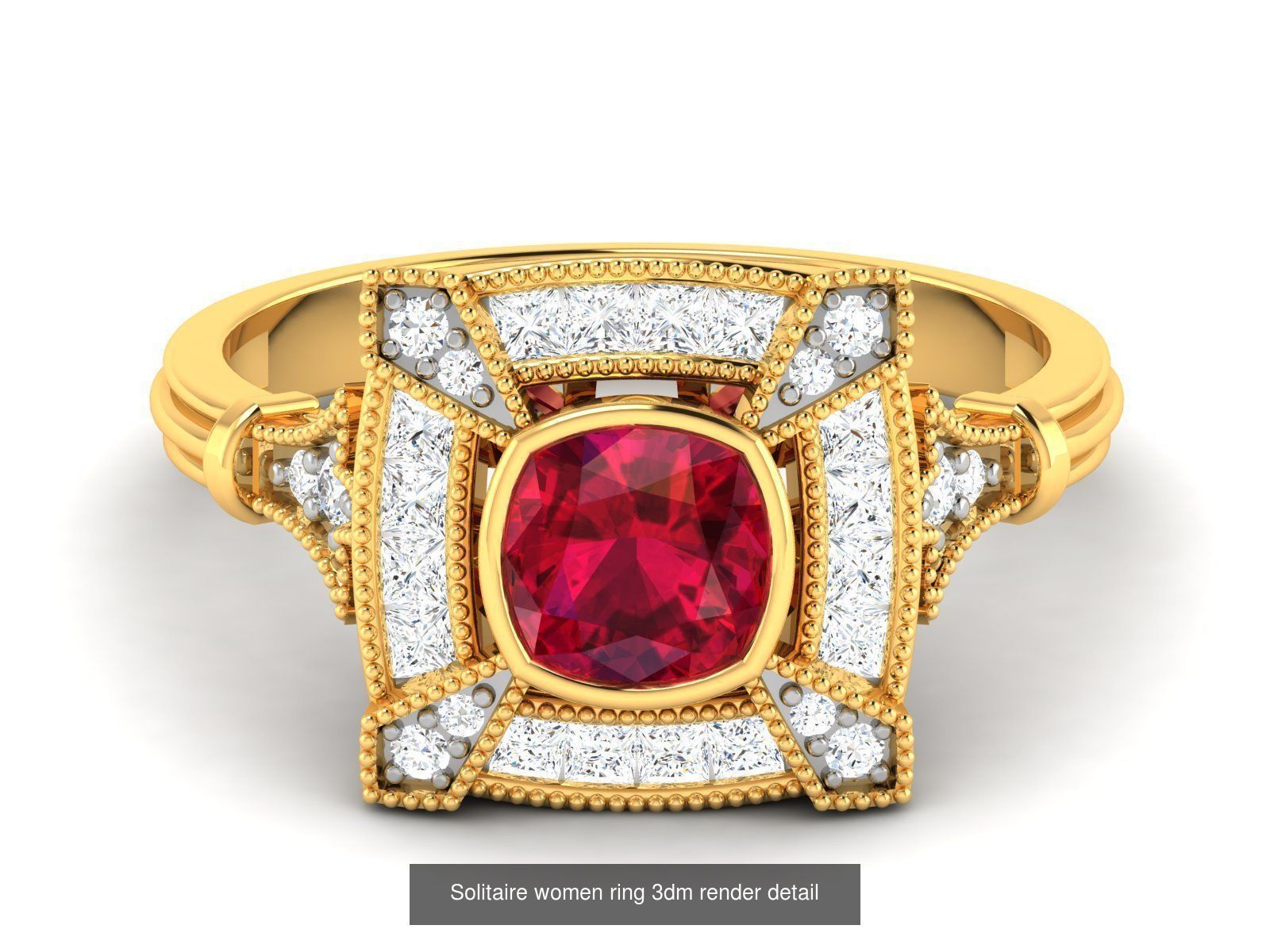 Gemstone Rings 3dm render details bulk collection  _12