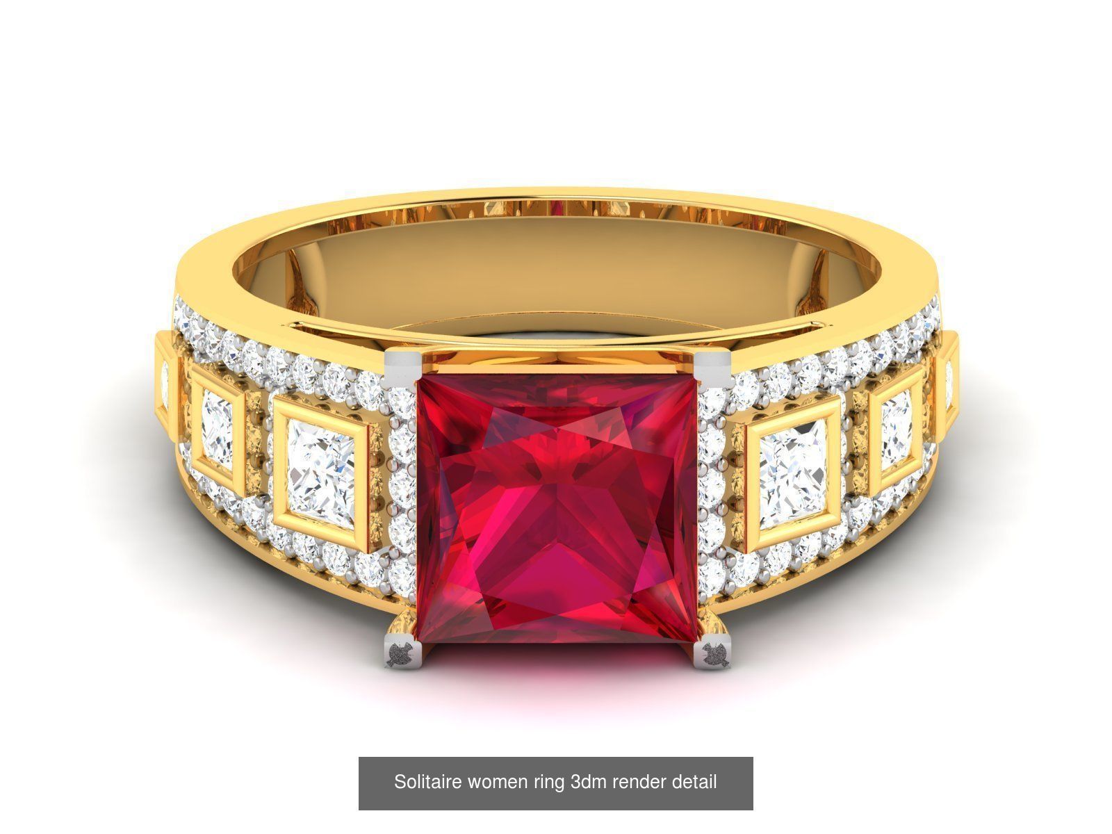 Gemstone Rings 3dm render details bulk collection  _15