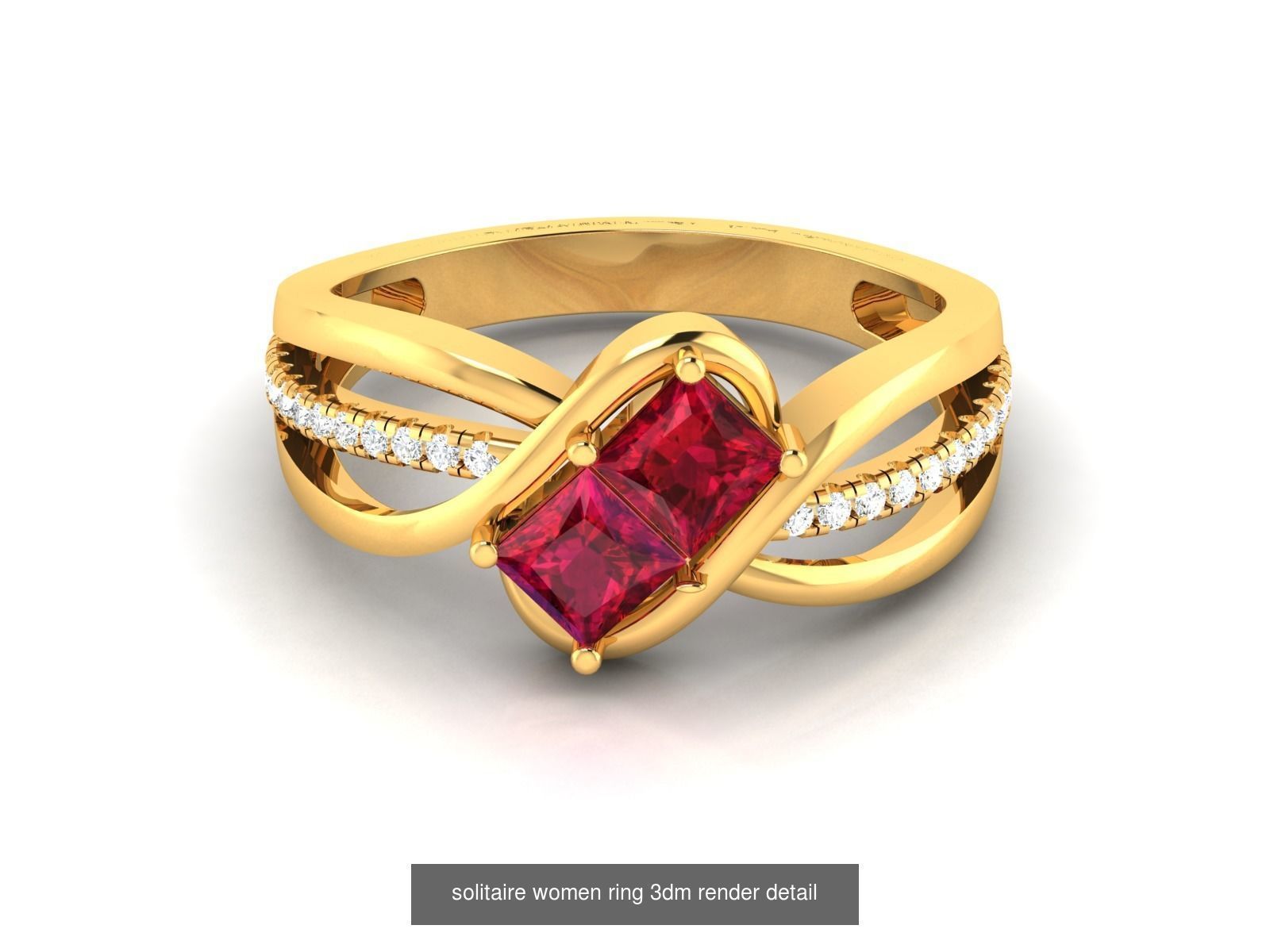 Gemstone Rings 3dm render details bulk collection  _5