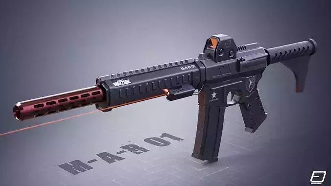Modern Assault Rifle  Low-poly 3D model