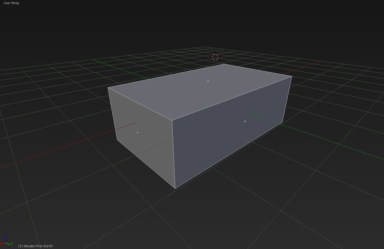 Wooden First Aid Kit Low-poly 3D model_5