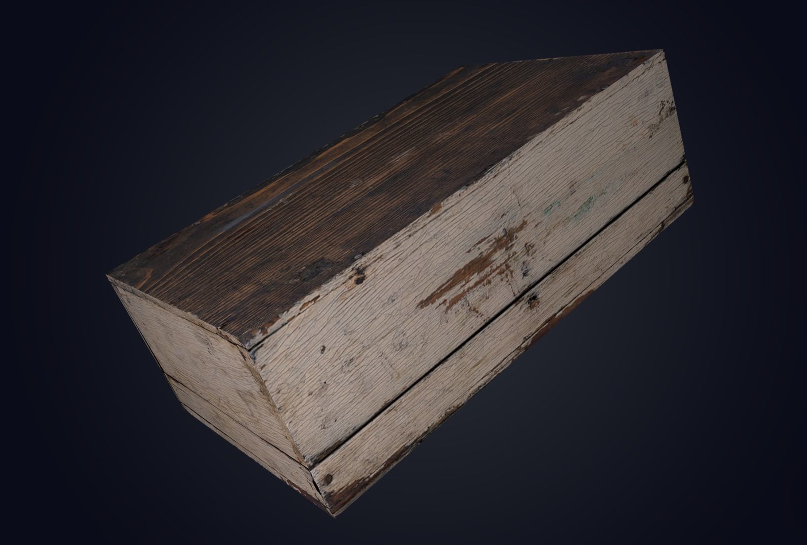 Wooden First Aid Kit Low-poly 3D model_2