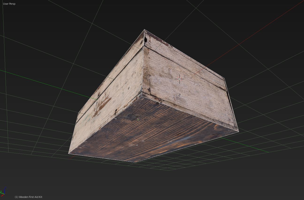 Wooden First Aid Kit Low-poly 3D model_6