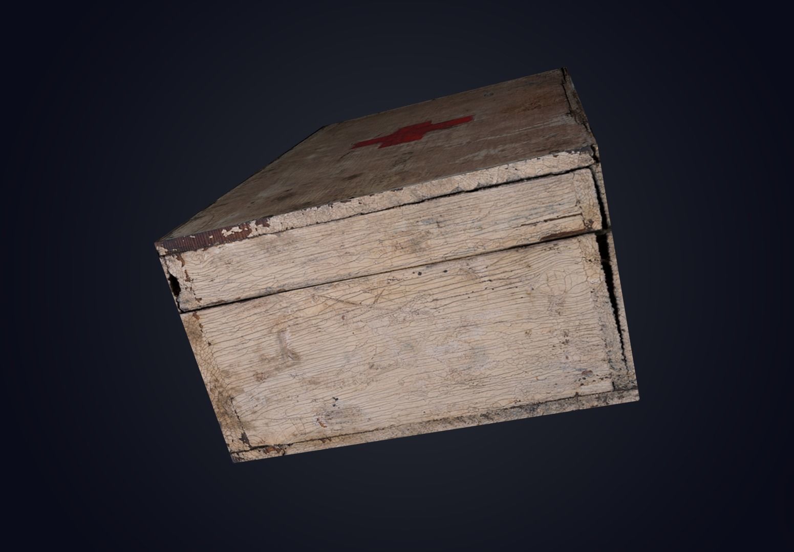Wooden First Aid Kit Low-poly 3D model_3