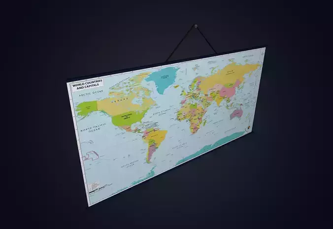 World Map Low-poly 3D model