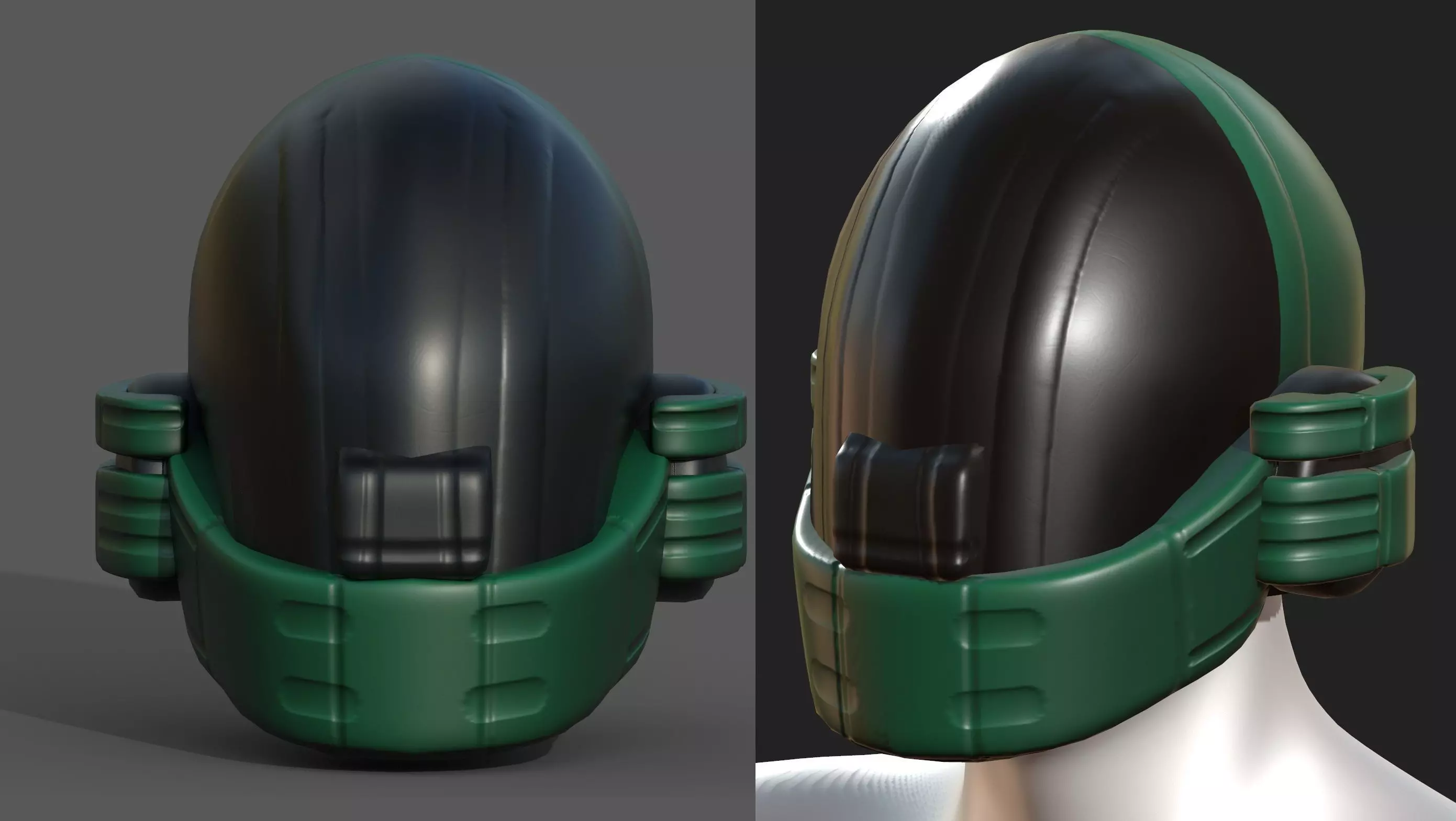 Helmet plastic mask protection pollution ball shaped Low-poly Low-poly 3D model_0