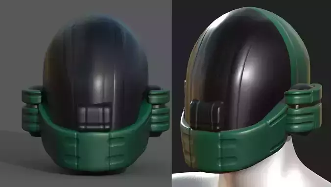 Helmet plastic mask protection pollution ball shaped Low-poly