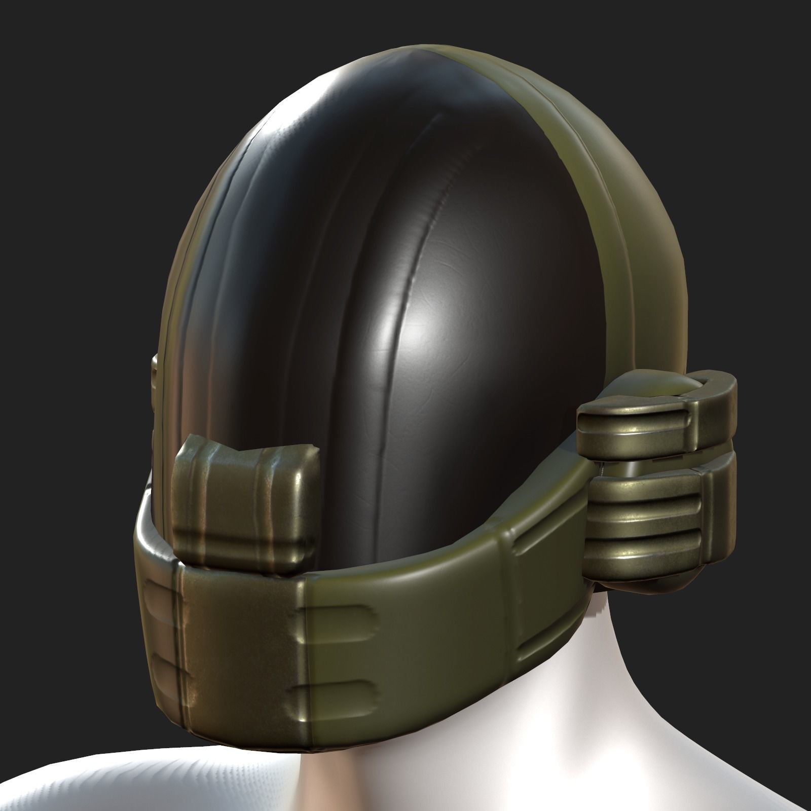 Helmet plastic mask protection pollution ball shaped Low-poly Low-poly 3D model_2