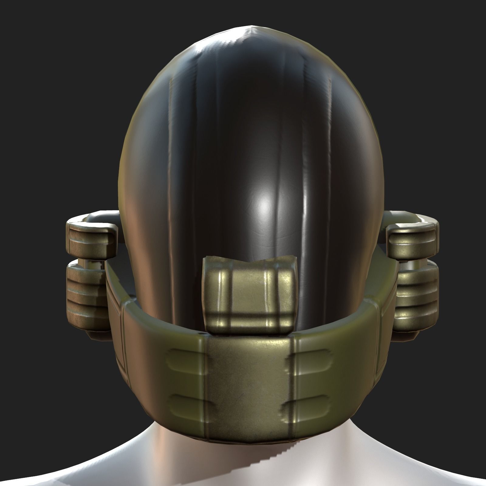 Helmet plastic mask protection pollution ball shaped Low-poly Low-poly 3D model_1